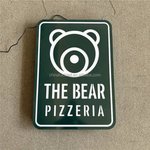 Tablero de letreros de canal de acero acrílico con luz LED retroiluminada 3D personalizada, letrero de negocios de tienda al aire libre para tienda de <span class=keywords><strong>pizzería</strong></span> - Product Image 2