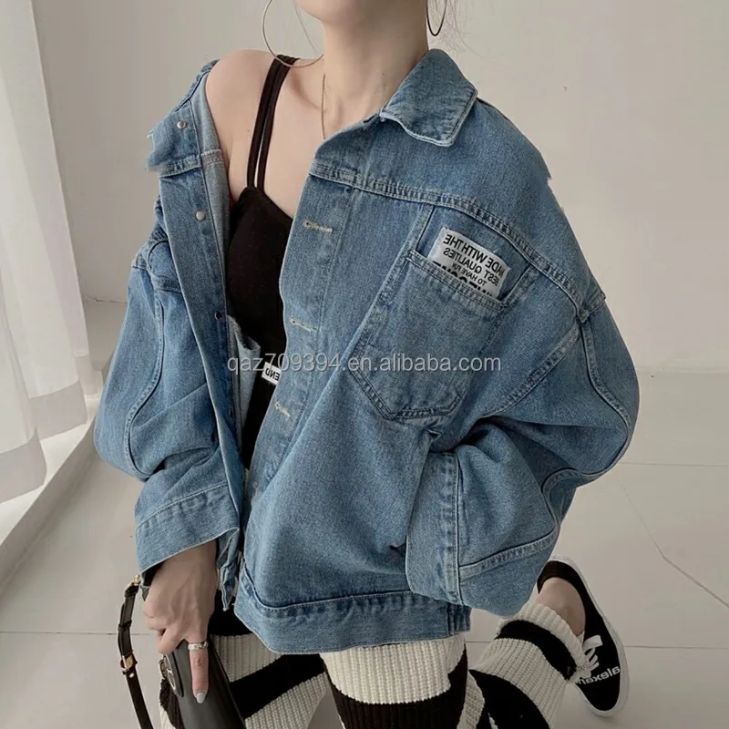 2023 women's clothing factory new denim coat loose Korean version long-sleeved top stall foreign trade discount tail wholesale