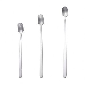 Custom Wholesale Long Handle Square <b>Silver</b>/Gold Stainless Steel Coffee Spoon Dessert Scoops Mug for Coffee <b>Tea</b> - Product Image 2