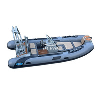 Hedia Dinghy 13ft Full Black Bateau Gonflable de Pêche de Haute Qualité avec Coque en Aluminium et Matériel en PVC