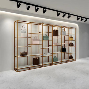 Exhibidores de Bolsos Dorados Personalizados para Centros Comerciales, Salas de Exposiciones, Salas de Transmisión en Vivo, Decoraciones para Vitrinas - Product Image 2