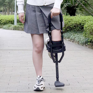 Muleta Antideslizante de una Sola Pierna, Andador Telescópico, Soporte para Tobillo Esguinzado o Fracturado, Equipo Auxiliar de Rehabilitación para Caminar - Product Image 1