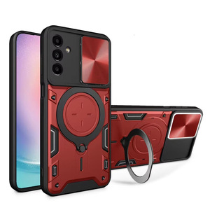 适用于三星S25 S24 Ultra Plus旋转环支架全保护手机盖镜头推窗保护智能手机外壳 - Product Image 3