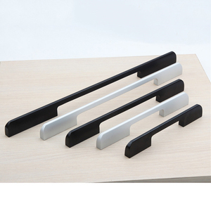 Modern Outdoor Furniture Cabinet Dresser Drawer Handles <strong>Matt</strong> <strong>Black</strong> Aluminium Alloy 1 Meter Long Wardrobe <strong>Door</strong> Handle Kitchen - Product Image 4
