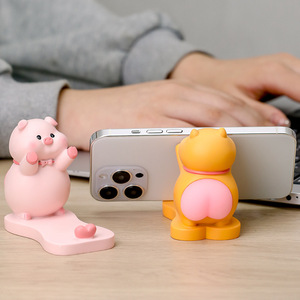 Soporte para teléfono con dibujos animados, figura de resina, base giratoria, soporte de escritorio, regalo decorativo - Product Image 1