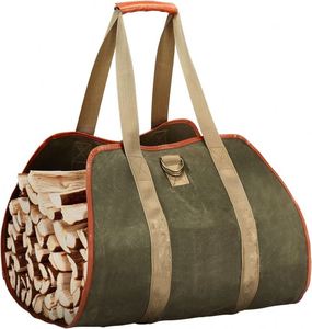 Sac de transport BSCI multifonctionnel et durable pour bûches de poêle à bois d'intérieur et accessoires de poêle à bois de camping - Product Image 1