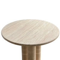 Ensemble de meubles de salle à manger modernes et écologiques Kumusi Furniture Customization, table ronde en pierre de travertin massif assemblée