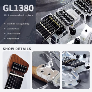 Factory direct sale of headless electric guitar with maple neck rosewood fretboard and acrylic body Guitars - Product Image 4