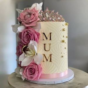 ของตกแต่งเค้กอะคริลิค Honey And Sweetness MUM ตัวอักษรสีทอง สำหรับวันแม่ วันเกิด ของประดับเค้กสไตล์ Ins - Product Image 1
