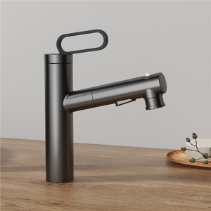 Grifos de Lavabo de Latón con Acabado Cepillado, Monomando Moderno, de un Solo Orificio, Montaje en Cubierta, Válvula de Cerámica, Garantía de 3 Años - Product Image 1