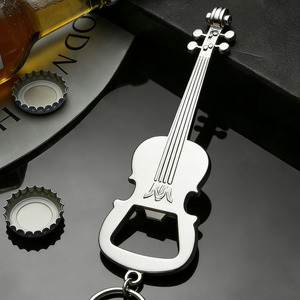 Llavero Abridor de Botellas de Metal con Forma de Violín Personalizado, Abridor de Cerveza 3D con Forma de Violín para Amantes de la Música y Bares - Product Image 1