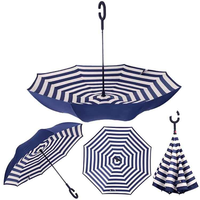 Colorez votre propre parapluie inversion fleur parapluie inversé c crochet poignée parapluie inversé