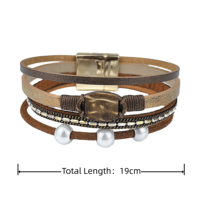 Nouveau RFID NFC NTAG216 Bracelet Coquille De Noix De Coco En Cuir Chaîne Boucle Magnétique Contrôle D'accès Tag Personnalisation Disponible Étanche