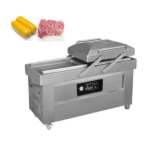Sıcak satış vakumlama makinesi makine balık peynir çift odacıklı gıda kuru Packer sürekli vakumlu paketleme makinesi