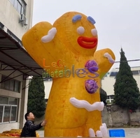 Homme en pain d'épices gonflable géant de Noël, personnage gonflable personnalisé en forme de biscuit de Noël, décoration gonflable de Noël pour jardin