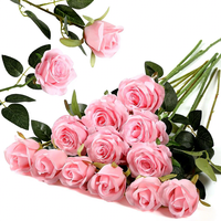 Fleurs artificielles en soie DREA, bouquet de roses blanches réalistes à longue tige pour la décoration de la maison et des fêtes de mariage