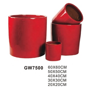 Pots de plantes en céramique vernissée, pots à <span class=keywords><strong>fleurs</strong></span> cylindriques, pots de couleur personnalisable pour balcon ou cour - Product Image 2