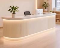 Bureau de réception moderne en MDF de luxe, écologique, avec éclairage LED pour hôtel, salle de sport, salons de beauté