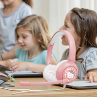 Earphone Qualcomm Terbaru untuk Anak, Pelindung Pendengaran Berkabel Over-Ear ENC IPX-3 Tahan Air dengan Bantalan Telinga Lembut Binaural untuk Anak-Anak