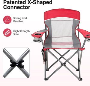 Chaises de camping pliantes écologiques en métal léger avec porte-gobelet et accoudoirs, chaise de plage pour touristes, randonnée - Product Image 4