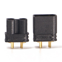 Conector Amass XT30U Negro, Enchufe de Baja Resistencia Chapado en Oro de 2 mm para Dron FPV UAV, Servicio OEM Directo de Fábrica