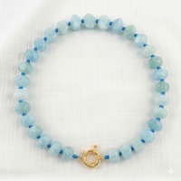 Zooying Perles Nœudées en Pierre Naturelle Facettée Irrégulière 6*11MM pour Bijoux DIY, Vente en Gros, Colliers Tendance, Été