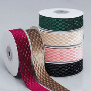 Fil d'argent velours damier tissé ruban bricolage <span class=keywords><strong>noeud</strong></span> <span class=keywords><strong>papillon</strong></span> cheveux accessoires <span class=keywords><strong>noeud</strong></span> <span class=keywords><strong>papillon</strong></span> chapeau haut de forme chaussure fleur peluches décoration - Product Image 1