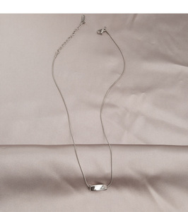 Minimalist Stainless Steel Pendant <b>Necklace</b> Snake Chain Gold Plated Unisex Everyday Wearing - Product Image 2