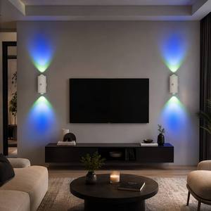 Applique murale LED rechargeable SHIZI, RVBIC à changement de couleur, moderne, éclairage haut/bas, sans fil, USB, magnétique, pour intérieur, OEM - Product Image 2