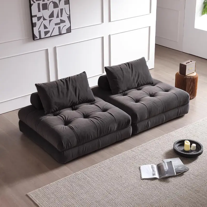 Sofa Modular kain Belanda Retro bebas kombinasi, Sofa desainer kotak Italia Sofa ruang keluarga