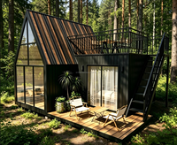 Villa préfabriquée moderne personnalisée, maison intelligente en kit, structure légère en acier, conception de mini-maison, panneau sandwich, conteneur