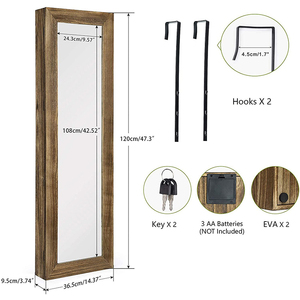 Muebles para el Hogar, Tiendas en Línea, <span class=keywords><strong>Espejo</strong></span> de <span class=keywords><strong>Cuerpo</strong></span> <span class=keywords><strong>Entero</strong></span> de Madera en Oferta, <span class=keywords><strong>Joyero</strong></span> con Cerradura para Montar en la Pared - Product Image 6