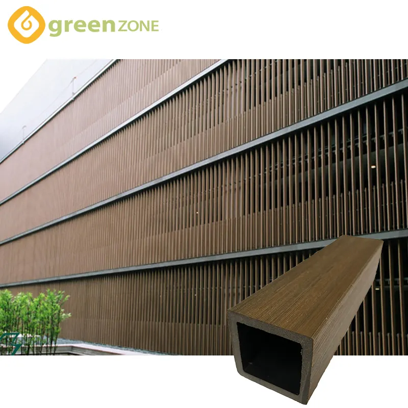 50*50 square hollow wood and plastic composite outdoor wpc timber tubes