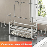 Égouttoir de comptoir multifonctionnel en acier inoxydable 304 durable et antirouille pour éponge et torchon de cuisine