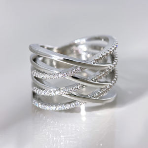 Anillos <span class=keywords><strong>de</strong></span> Plata <span class=keywords><strong>de</strong></span> Ley 925 Rosa, Hipoalergénicos e Impermeables, con Línea <span class=keywords><strong>de</strong></span> Contraste Personalizada, <span class=keywords><strong>Precio</strong></span> al por Mayor <span class=keywords><strong>de</strong></span> Fábrica Foxi - Product Image 2