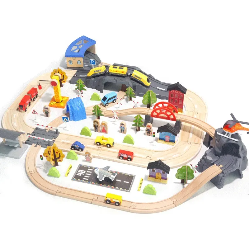 Mainan Jalur Kereta Api Elektrik Anak-anak, Mainan Kreatif Pendidikan Dini Anak Multifungsi Set 128 Buah