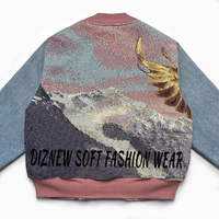 Veste en jean DiZNEW Design, mode d'hiver créative, ample et en polaire, motif de couleur personnalisable, veste en jean