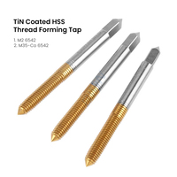 Taraque de filetage HSS revêtue de TiN, format M6 M0.8, pour trous aveugles, filetage CNC UNC UNF