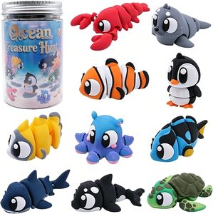 Set de 10 Figuras de Animales Marinos Impresas en 3D, Articuladas, Juguetes Marinos, Mini Figuras Marinas, Recuerdo de Fiesta, Regalo - Product Image 1