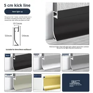 Profilé décoratif <span class=keywords><strong>en</strong></span> aluminium, moulure de protection murale, coin flexible, plinthe, ligne de plinthe <span class=keywords><strong>en</strong></span> aluminium noir - Product Image 6