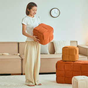 <strong>Low</strong> Solid Wood Fabric Children's Bench Stool with Magic Cube <strong>Footstool</strong> Modern Minimalist Design for Home Shoe Changing - Product Image 2