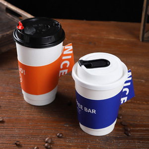 Taza de café expreso de papel personalizada de alta calidad, Individual/doble pared, 7oz, respetuosa con el medio ambiente, con mangas de mango - Product Image 2
