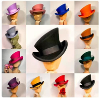 Chapeau haut de forme asymétrique avec ruban, style magique, pour homme, formel, punk, Fedora, chapeau de fête, casquette, chapeau de costume de bûcheron steampunk pour homme