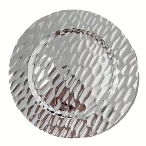 European-style Electroplated Silver Plastic Charger <b>Plate</b> for Weddings - Product Image 5