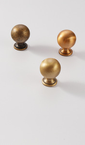 Boutons de meuble ronds traditionnels, finition or et antique, pour armoires de cuisine, poignées de meubles, design durable à trou unique - Product Image 6