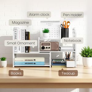 Étagère de bureau à 3 niveaux, de type rectangulaire, support de rangement polyvalent pour l'organisation du bureau - Product Image 2