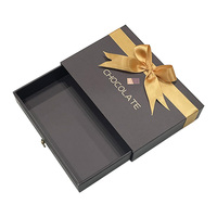 Boîte à Truffes Vide de Luxe Personnalisée avec Logo Couleur, Emballage Recyclable, Inserts en Ruban de Soie, Forme Tiroir Carré et Lamination Brillante