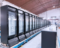 Commercial 500L porte unique congélateur vitrine mince barre refroidisseur/réfrigérateur température unique crème glacée gâteau affichage verre magasin