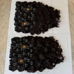 Visón crudo virgen indio templo ondulado tejido de pelo liso, cutícula camboyana cruda alineada cabello humano, vendedor de cabello alineado con cutícula - Product Image 1