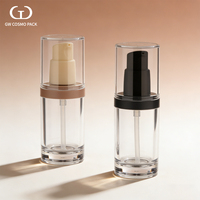 Flacon de fond de teint cylindrique rechargeable vide avec pompe ABS, distributeur de liquide, emballage cosmétique en gros, logo personnalisé OEM